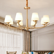 美式客厅吊灯全铜法式轻奢主卧欧式卧室餐厅，复古中山简美铜灯