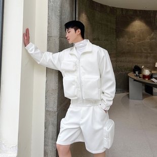 秋季立体大口袋设计感工装，夹克男外套个性太空棉短款上衣韩版网红
