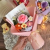 毕业礼物编织毛线小花束，手工针织花，干花创意生日礼物送妈妈母亲节