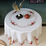 加厚餐桌1.8米圆桌布布艺圆形，家用现代轻奢新中式清新时尚台布