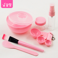 面膜碗套装diy手工调制美妆工具软毛刷子，刮扫棒量勺泡瓶4件套