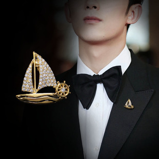 一帆风顺男士胸针高档轻奢商务西装胸花别针设计感小众海军风徽章