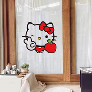 hello Kitty苹果创意卡通贴纸客厅厨房防水瓷砖玻璃墙面装饰贴画