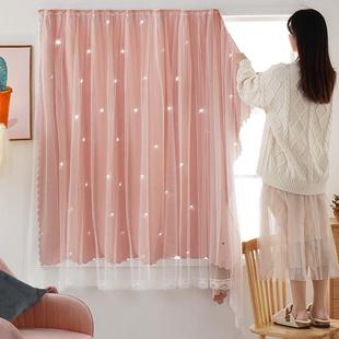 魔术贴窗帘强遮光2024自粘式，免打孔安装卧室飘窗遮阳帘简易gr