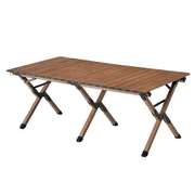 耐卓铝合金蛋卷桌露营桌子户外折叠桌子便携车载木纹野餐桌椅装备