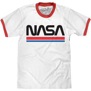 2024夏季 RINGER NASA T-SHIRT 美国撞色复古大码短袖联名t恤男潮