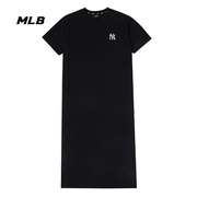 MLBNY连衣裙女2024夏季透气运动裙长款T恤短袖3FOPB0233