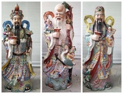 景德镇陶瓷雕塑瓷器手工手绘粉彩人物福禄寿三星高160厘米