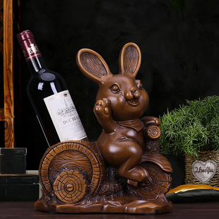 酒柜装饰品可爱兔子欧式客厅，家居创意红酒架，摆件结婚礼物生日