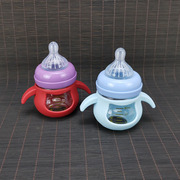 婴儿宽口径晶钻玻璃果汁，奶瓶80ml小容量，宝宝喂药喝水吸管杯耐高温