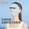 UV100防晒面罩女夏季冰丝户外防紫外线透气全脸遮阳口罩23501