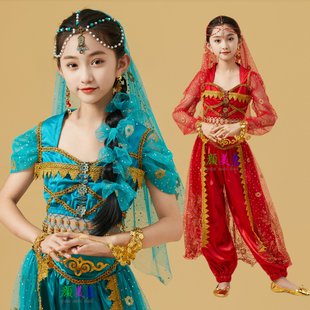 六一儿童印度舞演出服，幼儿民族舞蹈茉莉，公主新疆舞肚皮舞表演服装