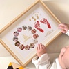 宝宝出生满月手足印百天仪式照片道具婴儿手印脚印印泥纪念相框