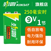 劲霸9V充电电池9Ⅴ电池250mAh九伏6f22方块电池话筒麦克风万用表