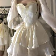 小白裙轻婚纱日常法式白色礼服连衣裙女夏季高级感气质超仙公主裙