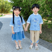 六一儿童演出服套装唐装中小学生表演服中国民族风班服三字经汉服