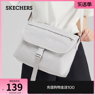 Skechers斯凯奇斜挎包男女款单肩包休闲运动大学生通勤包背包