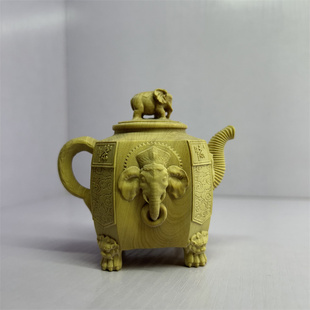 小叶黄杨木雕吉祥象壶茶宠摆件实木雕刻可养茶玩茶具茶桌功夫茶具