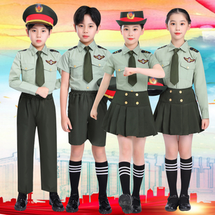 儿童军装海陆空男女童套装，2022夏季中小学生诗歌朗诵演出服