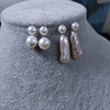 巴洛克天然珍珠925纯银耳钉法式优雅复古小众设计几何耳环防过敏