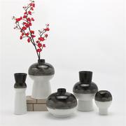新中式现代轻奢陶瓷罐花瓶花器摆件客厅样板房电视柜插花软装饰品