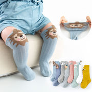 婴儿袜子夏季薄款网眼透气纯棉新生儿防蚊空调男女宝宝长筒袜过膝
