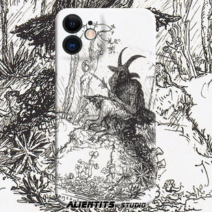 AlienTits野兽的爱涂鸦手绘创意奇幻艺术小众防摔适用苹果华为小米安卓定制手机壳