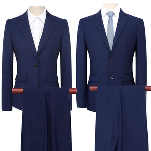 凯迪拉克4S店西服工装宝蓝色外套女销售顾问职业装男西装套装