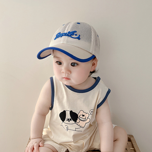宝宝帽子夏季薄款婴儿遮阳帽，男童鸭舌网帽透气凉帽棒球帽女童防晒