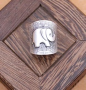 纯银大象戒指活口可调节