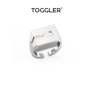 TOGGLER 经典螺丝钉系列 螺丝钉凹印925银印章戒指
