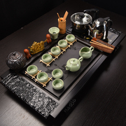 茶具套装家用简约整套紫砂陶瓷，功夫全自动电磁炉，喝茶实木茶盘茶道