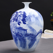 景德镇陶瓷器手绘青花瓷花瓶，花插新中式客厅，装饰工艺品摆件