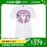 香港直发versace范思哲女士，白色印花图案圆领t恤长袖a85759a2