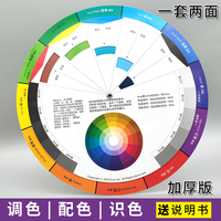 色轮卡色相环调色配色卡色轮表中文版颜色，搭配比例色环盘设计师