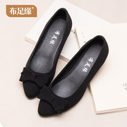 老北京布鞋女工作鞋黑色上班高跟时尚中跟软底粗跟鞋子舒适不累脚