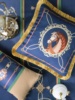 促美式轻奢华丝缎面蓝色抱枕高端样板房子客厅沙发靠垫方枕靠包含