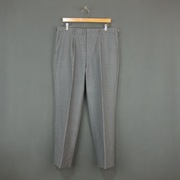 日本产D家 纯灰色羊毛长裤 单褶绅士经典休闲商务中年男西裤 W89