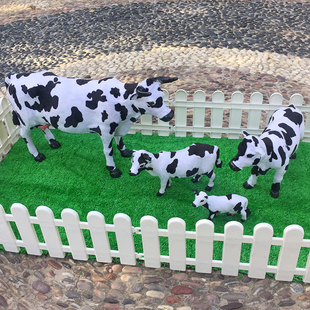 仿真奶牛模型动物摆件儿童玩偶玩具，超市牧场场景装饰美陈道具(陈道具)奶牛