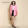 Casablank卡莎布兰卡春纯色淑女气质修身圆领中长款外套上衣