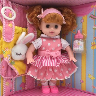 软胶换衣洋娃娃智能仿真软胶，娃娃会喝奶，说话发声玩具套装礼物
