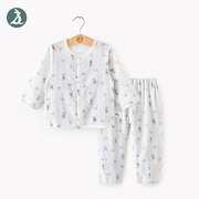 婴儿宝宝套装夏季纯棉，纱布两件套儿童内衣，薄款长袖空调服家居睡衣