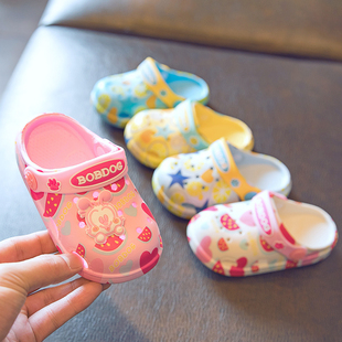 巴布豆宝宝拖鞋夏1-3岁2男小童，防滑可爱儿童洞洞，婴儿幼儿女童凉拖