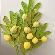 柠檬毛线手工编织花束成品DIY仿真花创意家居摆设花朵春节礼物