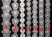 白色网纱蕾丝花朵刺绣花边带，辅料diy手工装饰材料，饰品制作布料