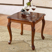 欧式沙发边几角几小茶几正方形，小方桌子客厅实木，雕花边桌方几茶桌