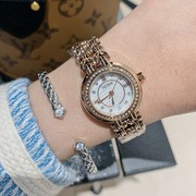 士手表气质镜面韩版女表小表盘手链时尚圆形石英白色国产腕表