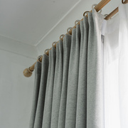加厚棉麻窗帘布料纯色，北欧简约现代遮光卧室客厅飘窗成品定制
