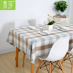 北欧方格茶机桌布布艺网红餐桌布台布客厅格子长方形饭桌布料家用