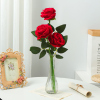 保湿玫瑰仿真花束客厅卧室装饰品，餐桌干花摆件婚庆，假花插花瓶摆设